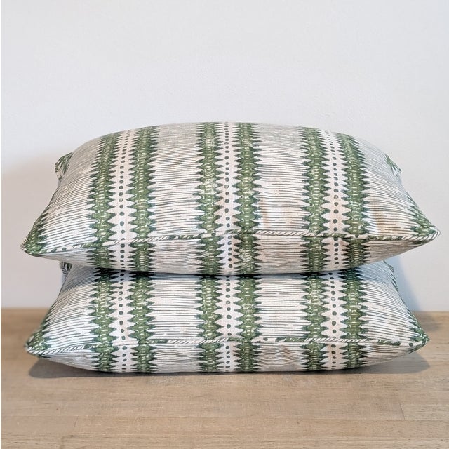2020s Rapture & Wright Tribal Stripe Lumbars in Green For Sale - Image 5 of 8