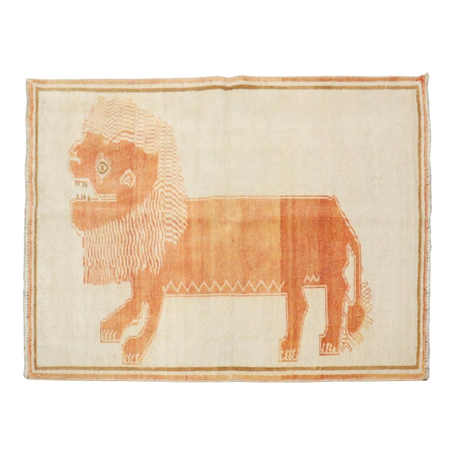 Zabihi Collection Persian Pictorial Animal Gabbeh Rug For Sale