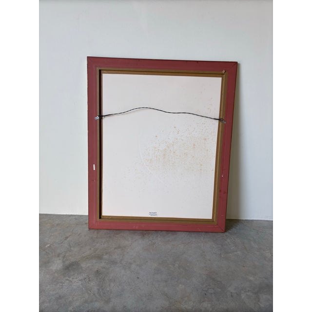 Large - Vintage "Fusian C.44" Mixed Media Expressionist Abstract Painting - Signed For Sale - Image 12 of 12