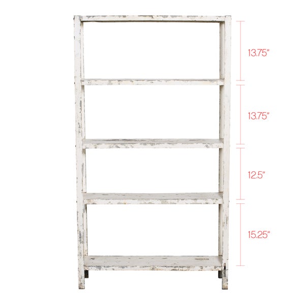 French Vintage White Wood Shelf For Sale - Image 3 of 3