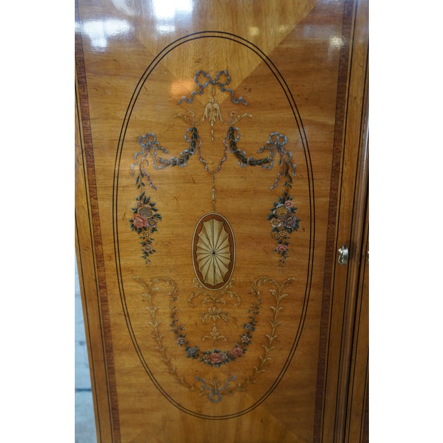 1980s Drexel Heritage 'Devoncourt' Adams Style Mahogany Armoire Tv Media Cabinet For Sale - Image 9 of 12
