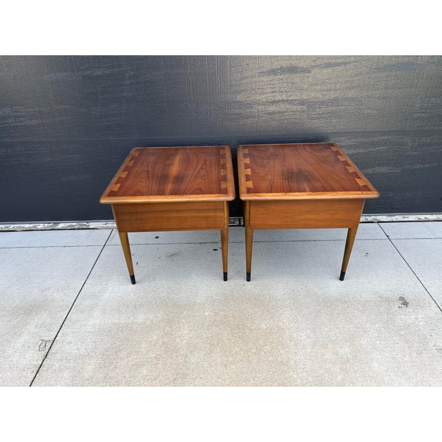 1960s MidCentury Modern Pair of Lane Acclaim Side Tables W/Drawer
