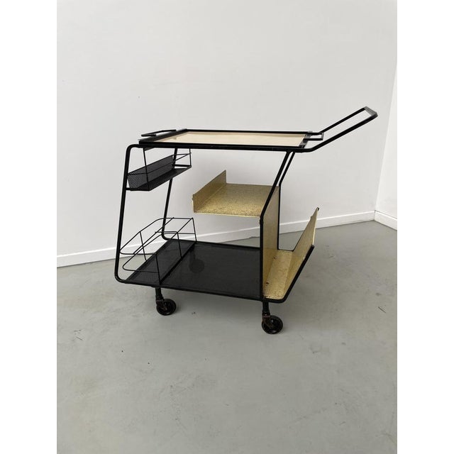 Trolley in Perforated Metal by Mathieu Matégot, 1950s For Sale - Image 9 of 18