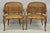 Traditional Vintage Hollywood Regency Faux Bamboo Wood & Cane Barrel Back Lounge Chair, Pair For Sale - Image 3 of 15