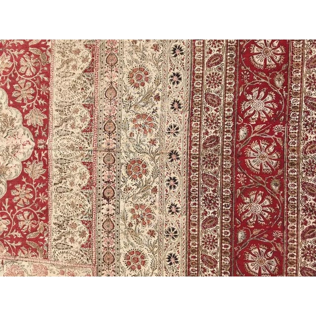Textile Mid-20th Century Indian Kalamkar Rug, 1950s For Sale - Image 7 of 11
