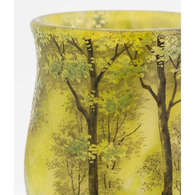 Glass Daum Nancy Landscape Scene Cameo Glass Vase For Sale - Image 7 of 10