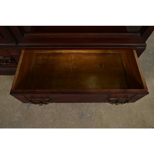 Wood Herter Brothers Style Antique Eastlake Victorian Carved Mahogany Bookcase, Circa 1880s For Sale - Image 7 of 14