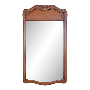 Vintage French Provincial Carved Fruitwood Mirror by John Stuart for John Widdicomb