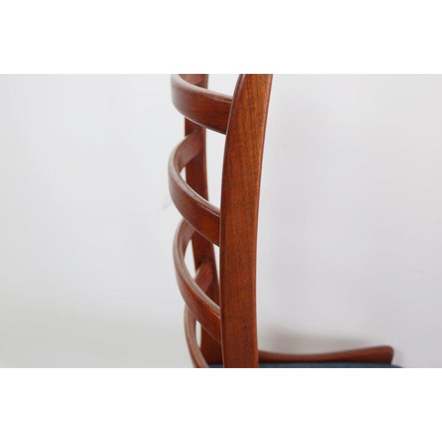 Wood Sculptural Ladder Back Dining Chairs Attributed to Kai Kristiansen For Sale - Image 7 of 8
