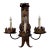 Wrought Iron Gothic Revival Three Light Wall Sconce c.1950 For Sale
