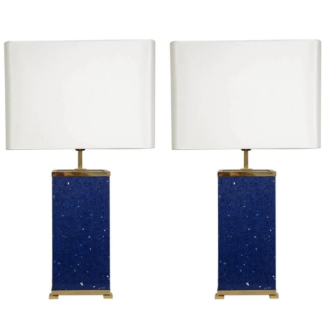 This lamp is made of stone and brass. Signed by Maker,I have official proof of authenticity such as vintage catalogs,...