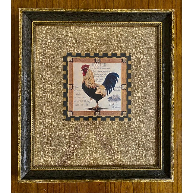 Farmhouse c.k. McKinley Rooster Canvas Prints Framed Folk Art | 18x16 Set of 2 For Sale - Image 3 of 5
