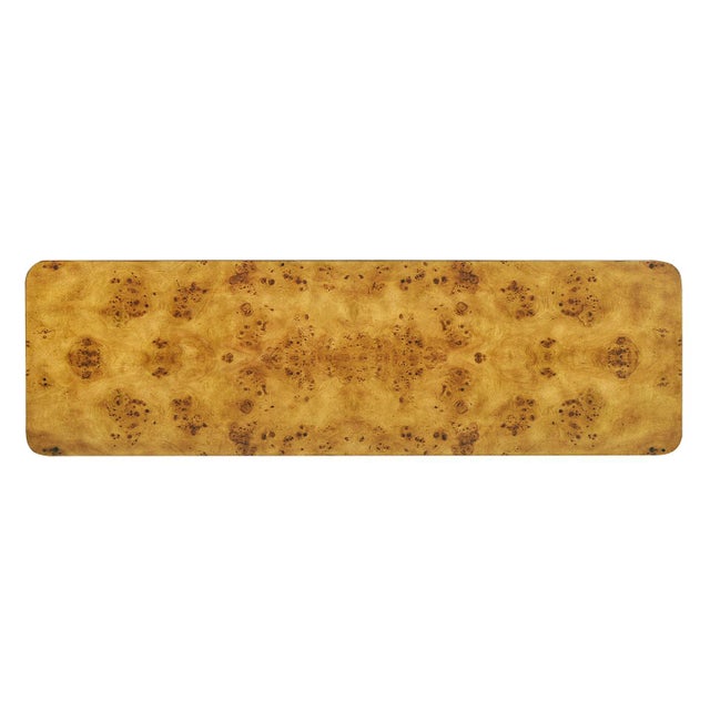 2020s Pair of Contemporary Art Deco Burl Console Tables For Sale - Image 5 of 7