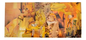 Abstract Collage Art in Tones of Yellow by Bill Allan, 1990s