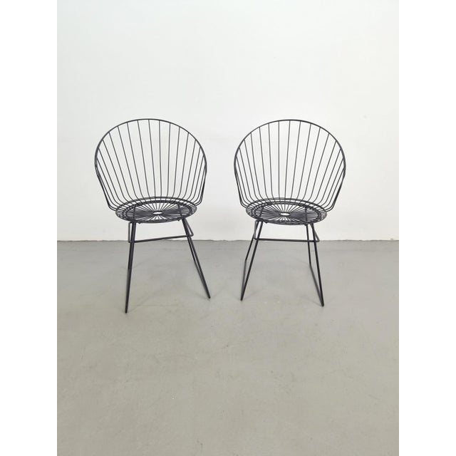 Pastoe Wire Chair by Cees Braakman for Pastoe, 1950s, Set of 2 For Sale - Image 4 of 16