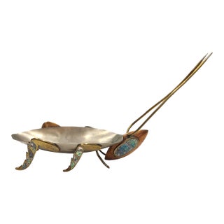 Mexican Abalone, Copper and Brass Grasshopper Sculpture For Sale