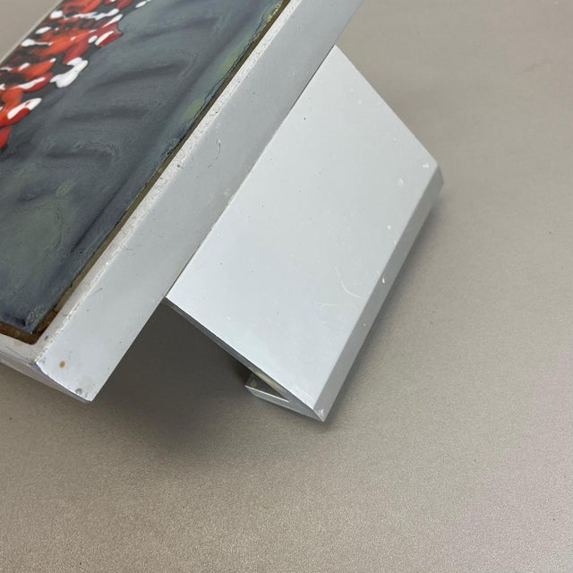 Black Brutalist Metal and Ceramic Door Push Handle attributed to Juliette Belarti, Belgium, 1970s For Sale - Image 8 of 18