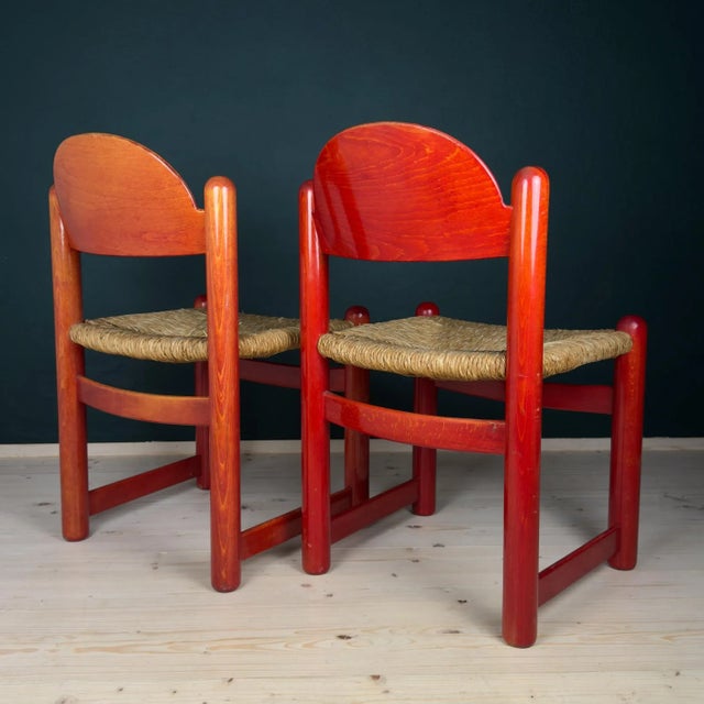 Red Padova Chairs from Hank Lowenstein, Italy, 1970s, Set of 2 For Sale - Image 4 of 13