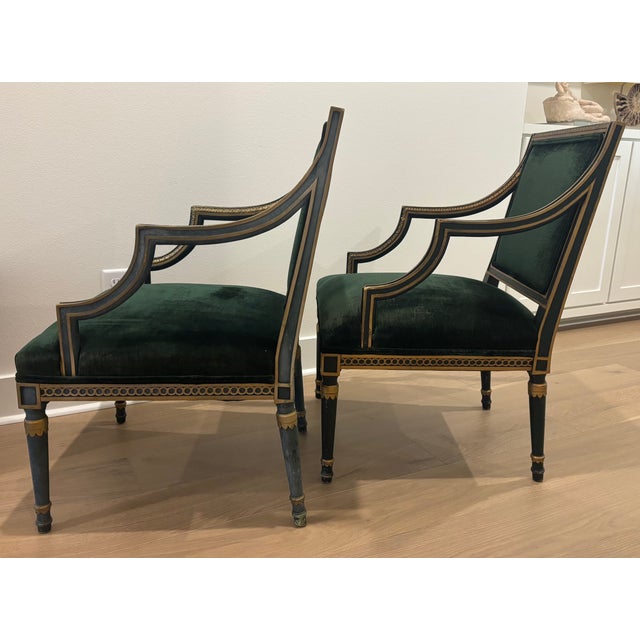 Vintage French Louis XVI Style Square Back Fauteuils - A Pair For Sale - Image 13 of 16