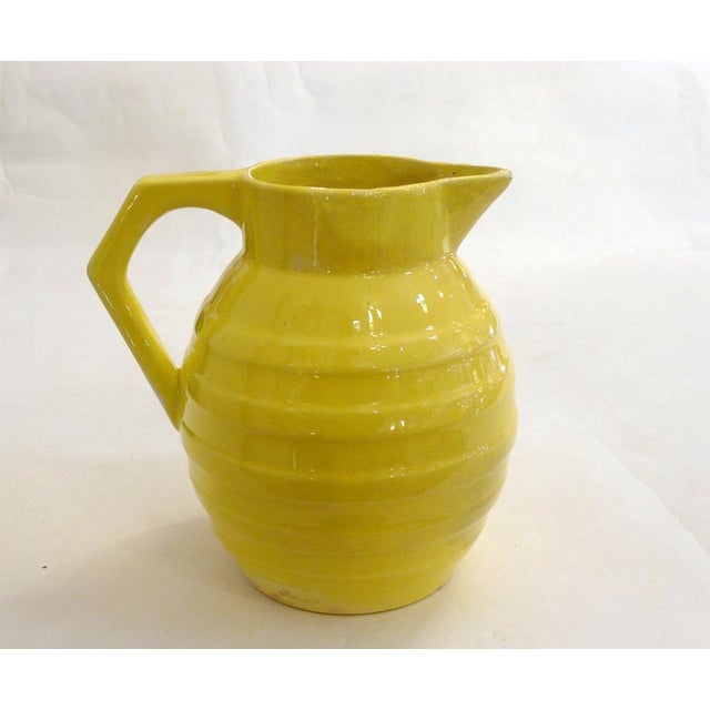 Mid-Century Modern Art Deco Yellow Pitcher from Faïence d'Orchies, France, 1950 For Sale - Image 3 of 12