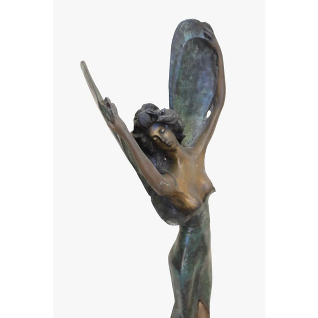 Bronze Statue of "Dragonfly Girl, Li Buelle" by L. Bossin, Signed. For Sale In Los Angeles - Image 6 of 7