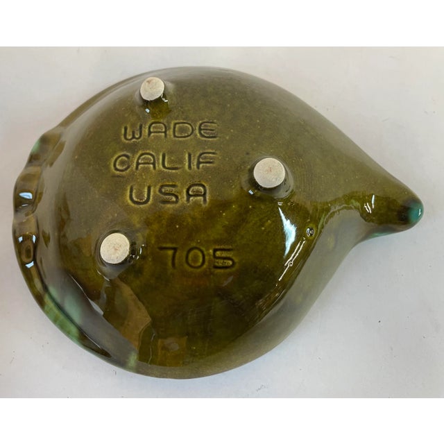 Vintage Green Drip Glaze Ceramic Ashtray For Sale In Dallas - Image 6 of 7