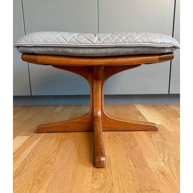 Mid Century Scandinavian Modern Foot Stool in the Style of Lied Mobler For Sale - Image 4 of 18