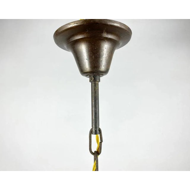 Small Vintage Colored Glass and Brass Ceiling Lamp, Belgium, 1960s For Sale - Image 6 of 7