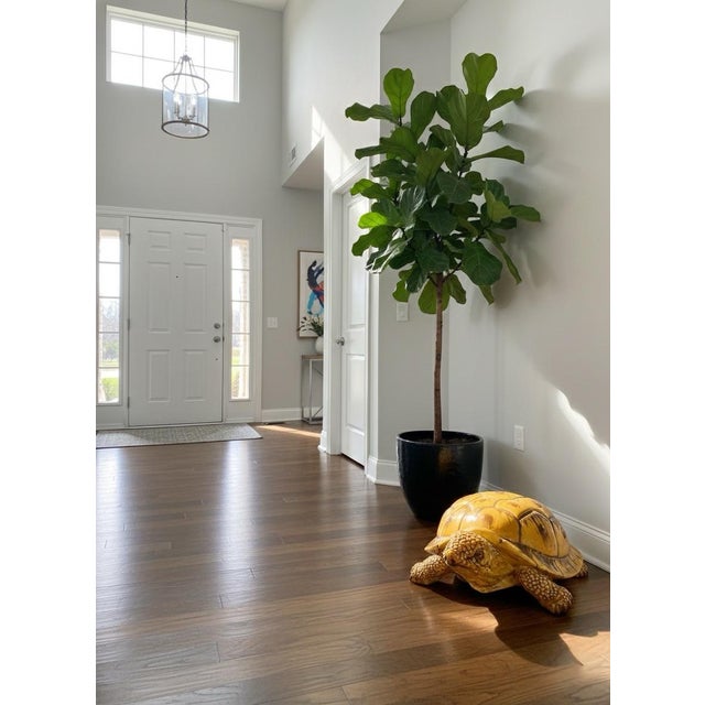 2020s Monumental 4-Foot Italian Style Glazed Ceramic Tortoise Sculpture For Sale - Image 5 of 7