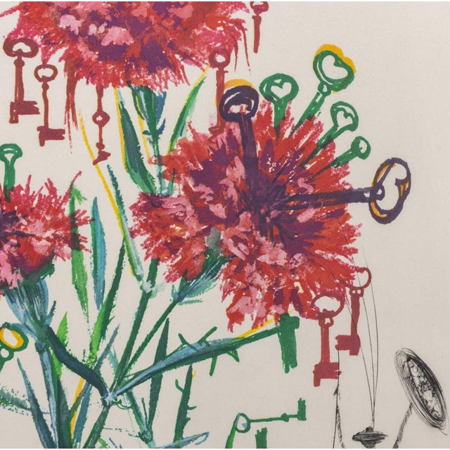 1970s Salvador Dali "Carnation (Keys)" Etching, 1972 For Sale - Image 5 of 11