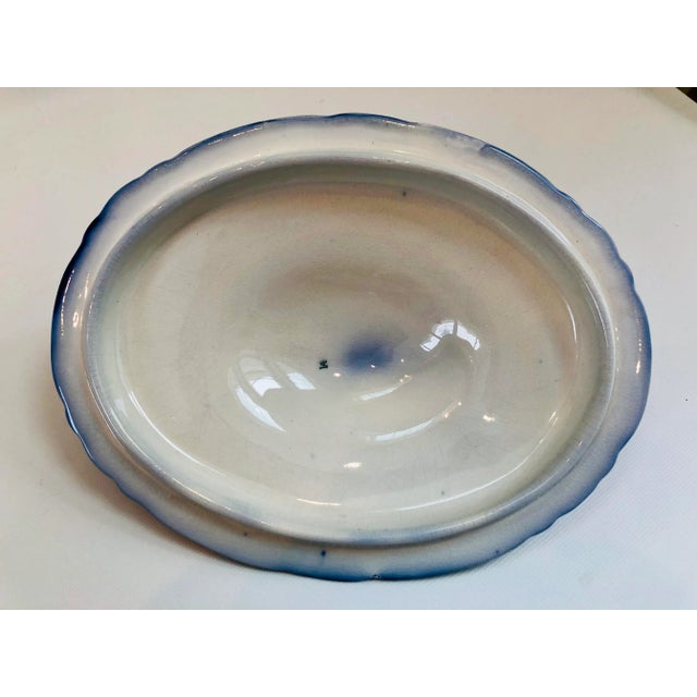 Antique English Staffordshire Flow Blue Marie Pattern Lidded Soup Tureen For Sale - Image 9 of 11