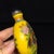 Yellow Late 19th Century Glass Snuff Bottle With Painted Rooster and Flower Motif, 150g For Sale - Image 8 of 9