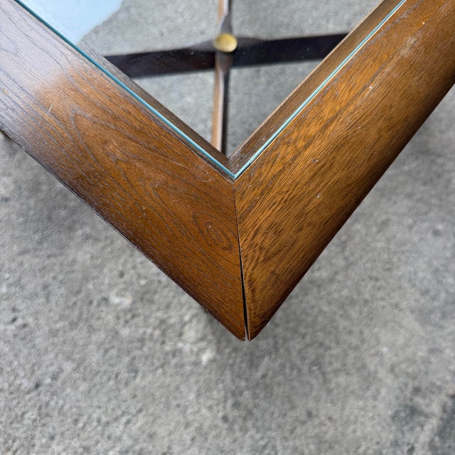 1960s Andre Bus for Lane Silhouette Sculptural Walnut & Glass Coffee Table For Sale In Cleveland - Image 6 of 12
