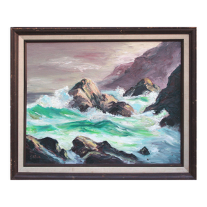 California Coastal Waves Seascape Original Oil on Canvas by k.o. Buck