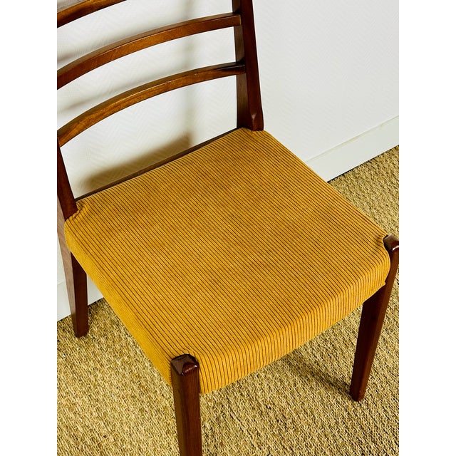 Scandinavian Teak and Corduroy Dining Chair, 1960 For Sale - Image 9 of 11