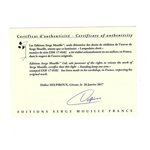 Mid-Century Modern Black One-Arm Standing Lamp in Aluminum, Brass and Steel by Serge Mouille For Sale - Image 15 of 16