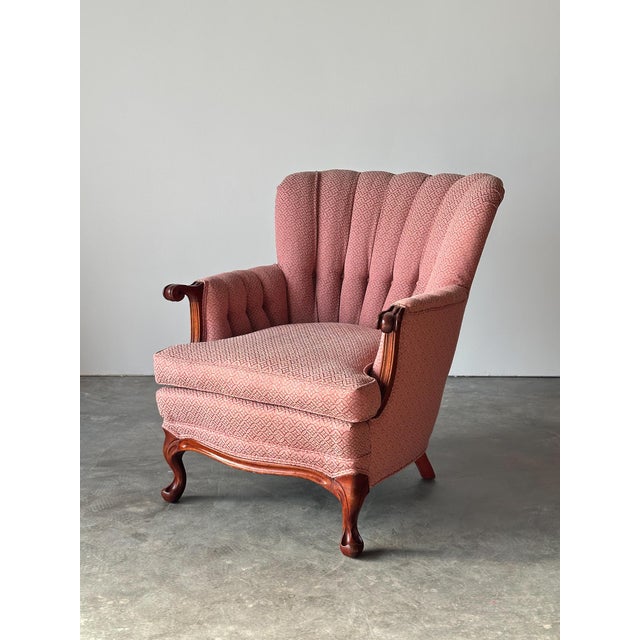 Mid-Century French Provincial Channel-Back Armchair For Sale - Image 12 of 17