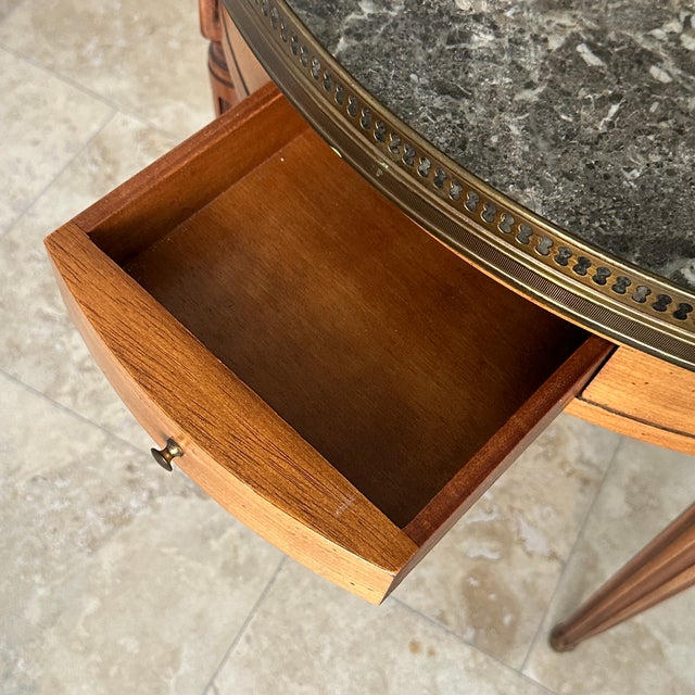 Antique Louis XVI Wooden Game Table with Brass and Marble Top, 1890s For Sale - Image 10 of 18