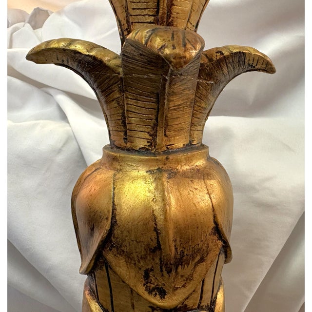 Vintage Maison Jansen Hollywood Regency Style Golden Palm Tree Lamp For Sale - Image 12 of 14