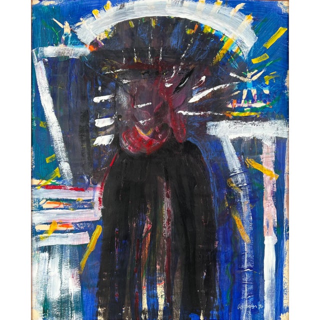 Wonderful abstract expressionist painting titled "Spirit of the Buffalo" by Santa Cruz artist Addison Robichaud (American,...