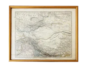 1950s German Stielers Hand Atlas Map, 1881