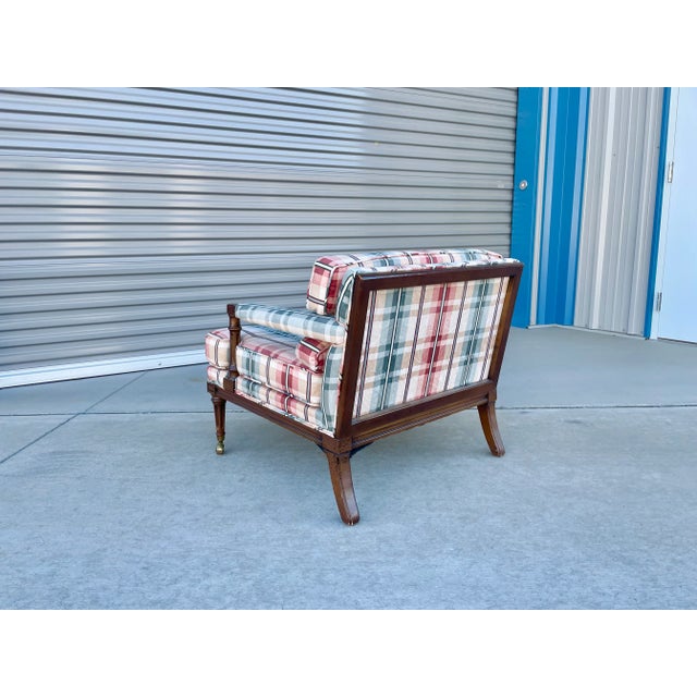 1970s Mid Century Mahogany Lounge Chairs With Brass Casters- Set of 2 For Sale - Image 11 of 13