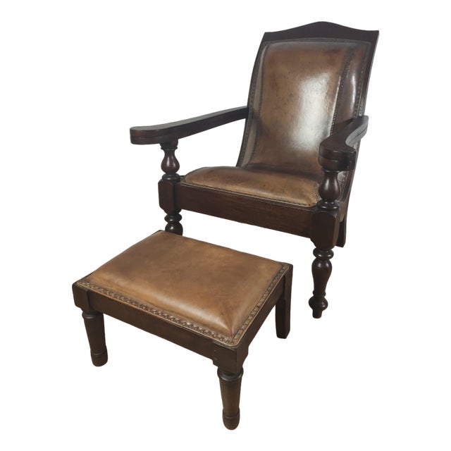 Set of AntiqueChipperchair with Stool For Sale