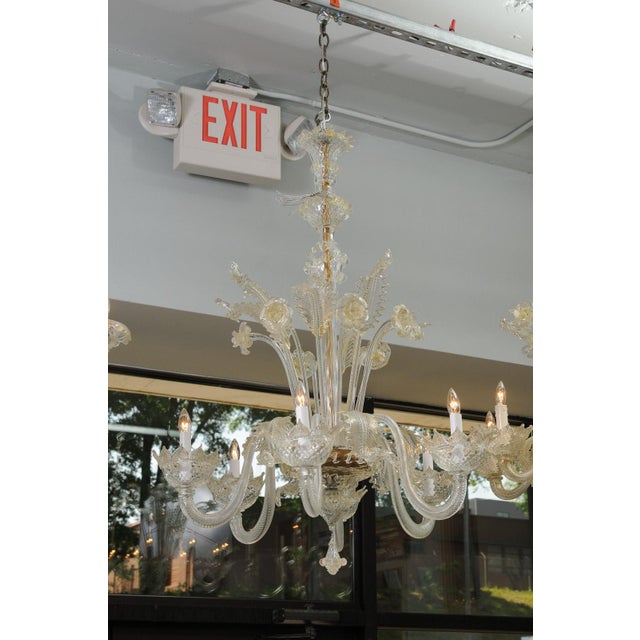 1940s Cascading 6-Light Murano Glass Chandelier For Sale - Image 11 of 17