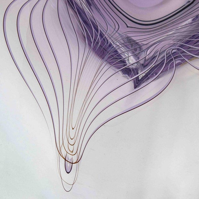 Large Neodymium Glass Bowl by Adam Jablonski, Poland, 1970s For Sale - Image 11 of 14