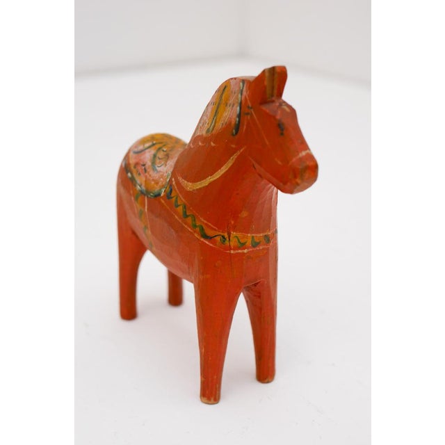 Wood Vintage Swedish Handpainted Dala Horse by Nils Olsson, 1920s For Sale - Image 7 of 13