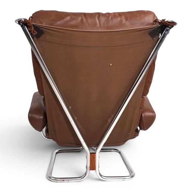 1970s Wing Leather Armchair by Harald Relling for Westnofa, 1970 For Sale - Image 5 of 18