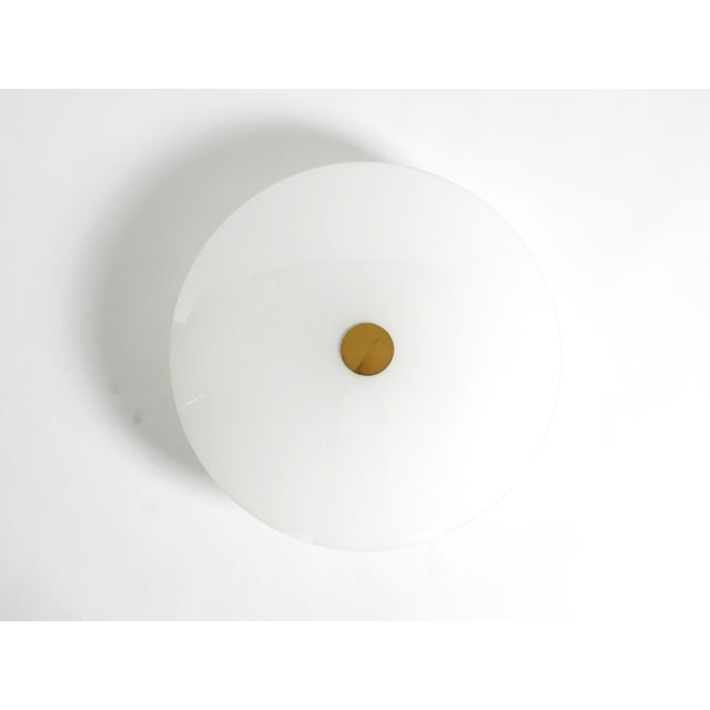 Large Gela 55 Brass Opal Glass Round Ceiling Lamp from Florian Schulz, 1970s For Sale - Image 4 of 14