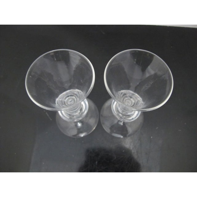 Early 20th Century Early 20th Century Steuben 7737 Teardrop Pattern Cordial 4 1/8" Wine Glass Pair Set of 2 For Sale - Image 5 of 7