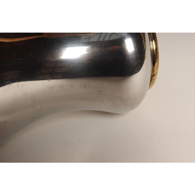 Swedish Art Deco Pewter and Brass Pear Vase by Björn Trägårdh for Svenskt Tenn For Sale - Image 11 of 14